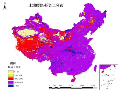 Spatial Distribution of Soil Texture in China - Silt Loam