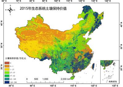 Spatial Distribution of Ecosystem Service Value for Soil Conservation in China's Terrestrial Ecosystems