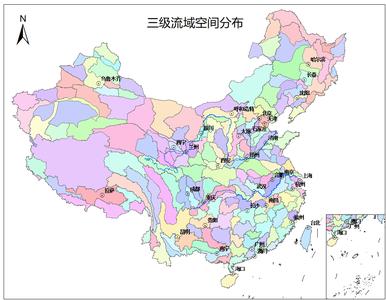 Spatial Distribution Data of Third-Order Watersheds in China