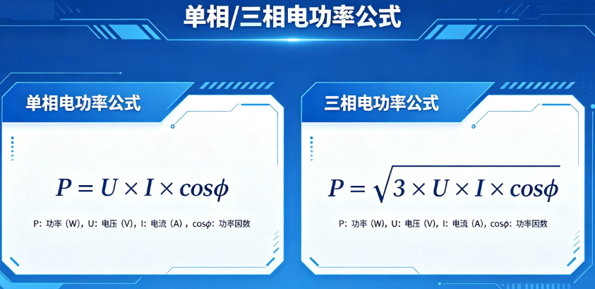 Single-phase / three-phase electric power calculator