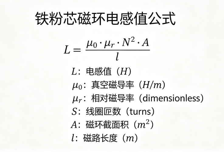 Iron powder core magnetic ring (core) inductance value online calculator
