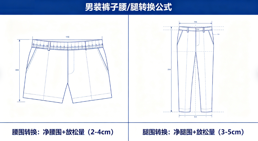Men's Pants Waist or Leg Conversion Online Calculator