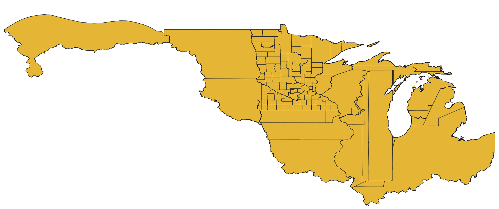 The dataset of historical county boundary maps of Minnesota.