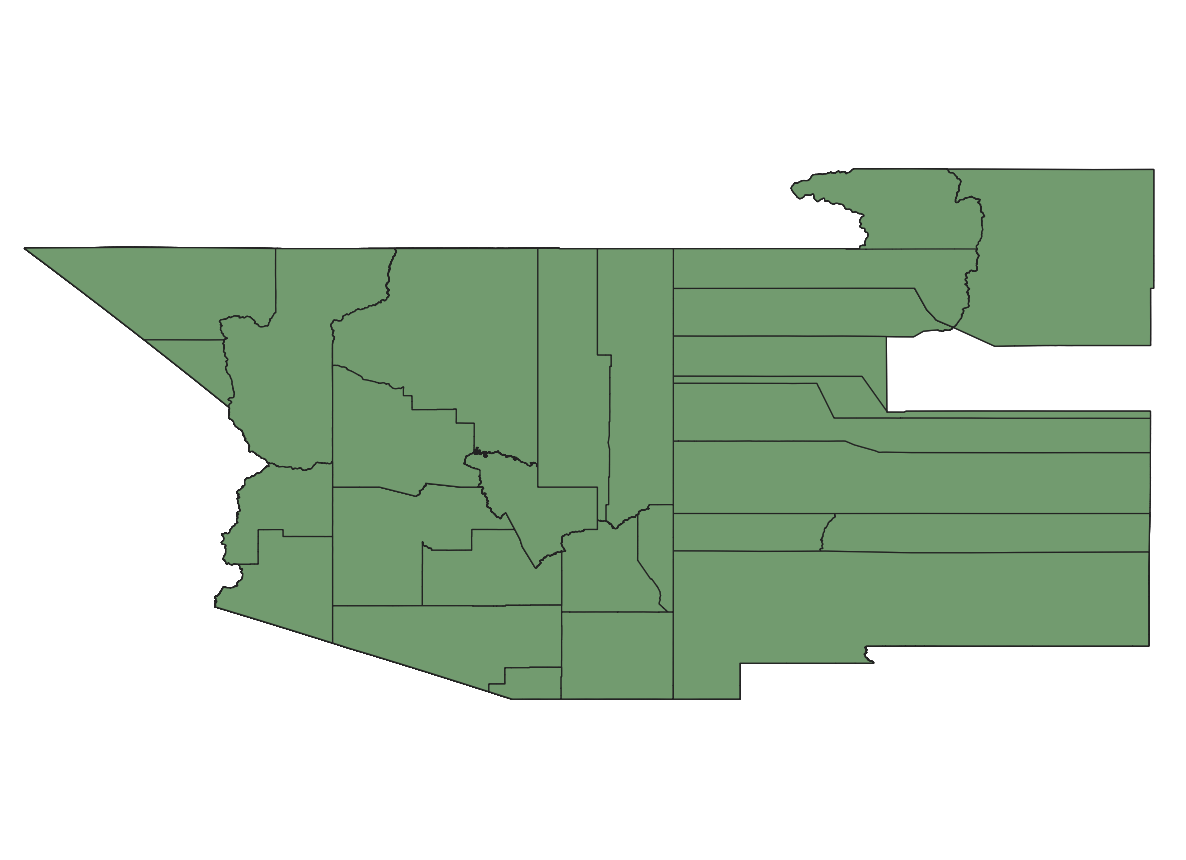 Arizona Historical County Boundary Map Dataset
