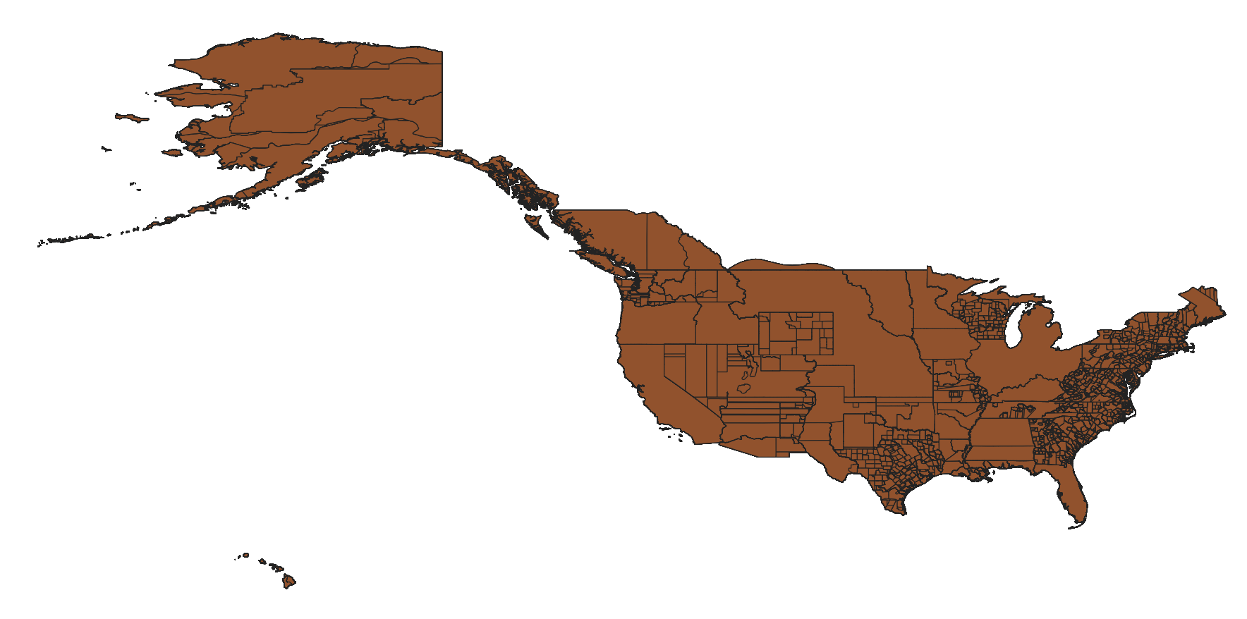 American historical county dataset from 1629 to 2000