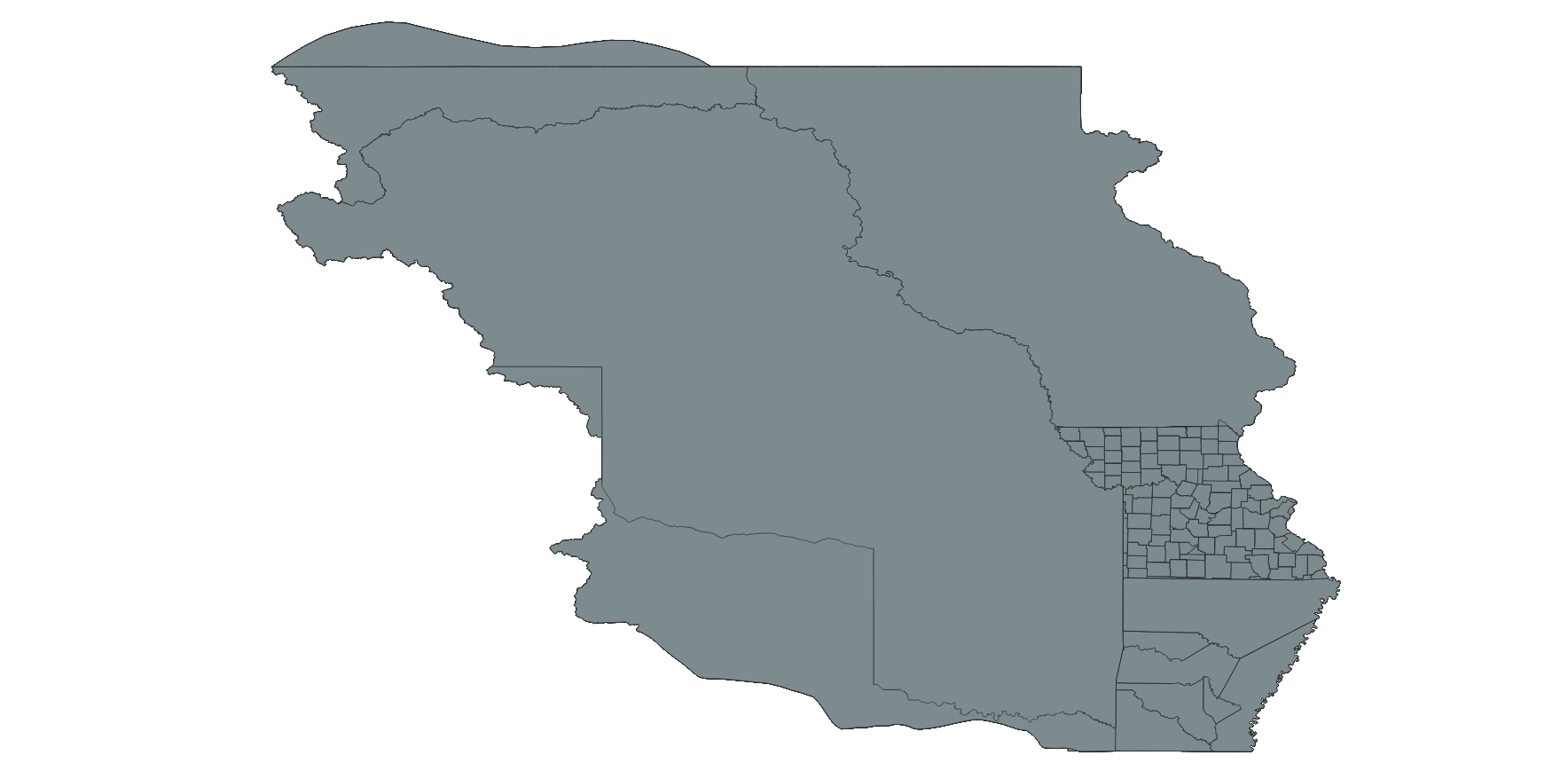 Missouri Historical County Boundaries Map Dataset