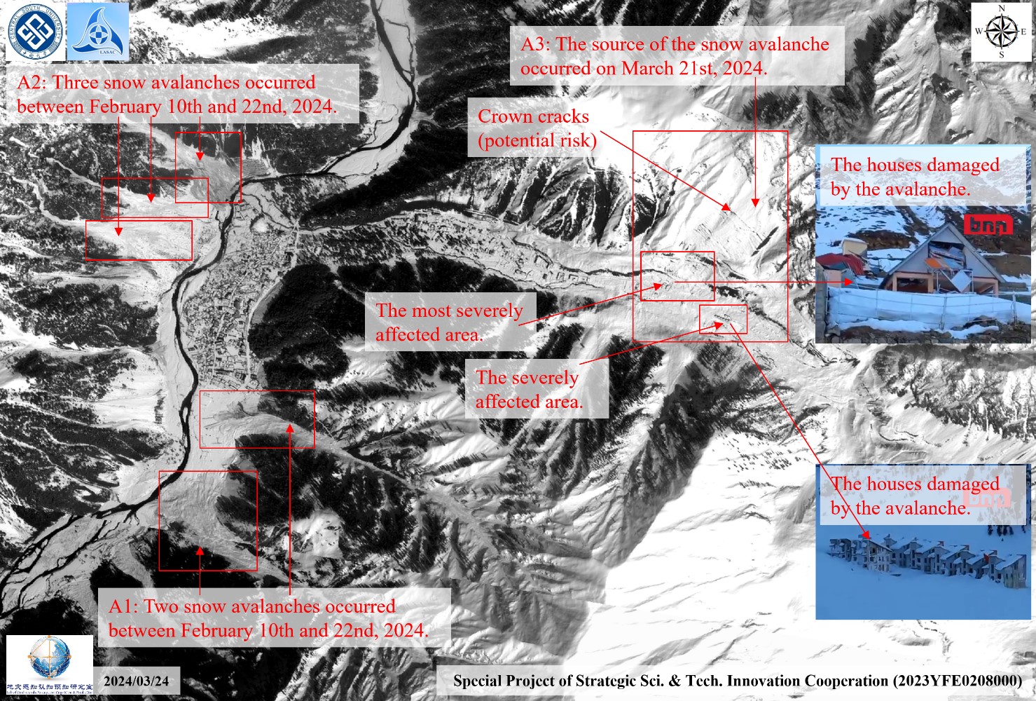 Multiple-Satellite Images Supported Road Blockage Assessment for March 21, 2024 Naran Avalanche, Pakistan